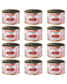 SUPER RAFI Mini Pure Line Nassfutter mit Rind und Süßkartoffeln für adulte kleine Hunderassen 12x185g