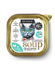 DR MALOU Gefriergetrocknete Suppe Huhn mit Gerstenkraut Nassfutter für Katzen 12g