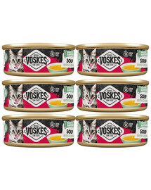 VOSKES Nassfutter Suppe mit Huhn für Katzen getreidefrei 6x50 g