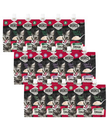 VOSKES Cream Mix Geschmacks cremige Snacks mit Thunfisch, Huhn, Rind für Katzen 15x90 g