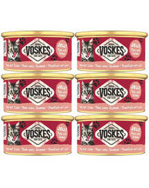VOSKES Nassfutter mit Thunfisch und Lachs in Gelee für Katzen 6x85 g