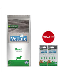FARMINA Vet Life Renal Dog 12 kg + Dental Treat Renal Mini 2x60 g GRATIS!