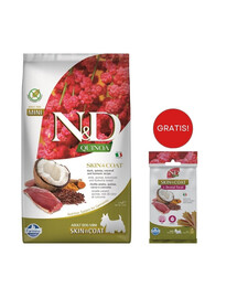 FARMINA N&D Quinoa Mini Skin and Coat mit Ente und Kokosnuss 2,5 kg + Snack Dental Treat Skin Coat Duck Mini 60 g GRATIS!