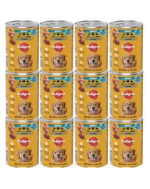 PEDIGREE Adult Nassfutter mit Geflügel in Mousse für adulte Hunde 12x400 g