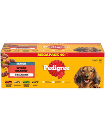 PEDIGREE Senior Nassfutter in Gelee mit Rind, Leber, Huhn, Lamm und Geflügel für ältere Hunde 40 x 100 g
