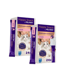 FELIWAY Happy Snack Salmon entspannender Snack mit Lachs für alle Katzen cremig 48x15 g
