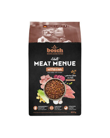 BOSCH Meat Menue Trockenfutter mit Truthahn und Huhn getreidefrei für adulte Hunde 800 g