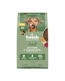 BOSCH Trockenfutter mit Pferd und Süßkartoffel ohne Weizen für adulte Hunde 800g