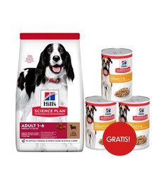 HILL'S Science Plan Canine Adult Medium Lamb & Rice 18 kg + 3 Dosen GRATIS