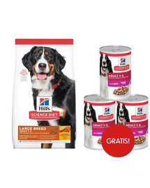 HILL'S Science Plan Adult Dog Large Dry Chicken Huhn große Rassen 14 kg + 3 Dosen GRATIS