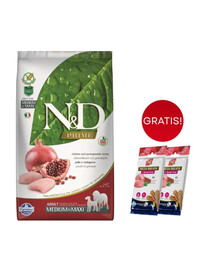 FARMINA N&D Prime dog Adult Medium & Maxi chicken & pomegranate 12 kg + Snack Dental Treat Fresh breath Medium/Maxi 2x100 g GRATIS