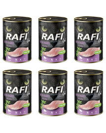 RAFI Cat Nassfutter mit Kaninchen für adulte sterilisierte Katzen getreidefrei 6x400 g