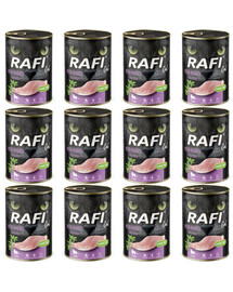 RAFI Cat Nassfutter mit Kaninchen für adulte sterilisierte Katzen getreidefrei 12x400 g