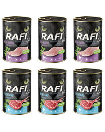 RAFI Cat Mix Geschmacks Nassfutter mit Lamm und Kaninchen für adulte sterilisierte Katzen getreidefrei 6x400 g