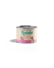 KATIDO Adult Turkey and Duck Nassfutter Pute mit Ente für adulte Katzen 200g