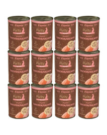 FITMIN Purity Puppy Chicken with Salmon Nassfutter Huhn mit Lachs für Welpen getreidefrei 12x400g