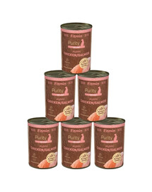 FITMIN Purity Puppy Chicken with Salmon Nassfutter Huhn mit Lachs für Welpen getreidefrei 6x400g