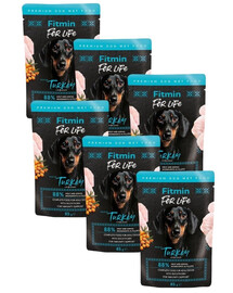 FITMIN For Life Dog Adult Turkey Nassfutter Pute mit Sanddorn in Soße für adulte Hunde 6x85g