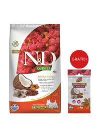 FARMINA N&D Quinoa Dog Skin&Coat Adult Mini herring, coconut 2.5 kg + Snack Dental Treat Skin Coat Herring Mini 60 g GRATIS!