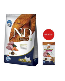 FARMINA N&D Brown Dog Adult Mini Lamb, Spirulina, Carrot 5 kg + Snack Dental Treat Coat Lamb Mini 60 g GRATIS!
