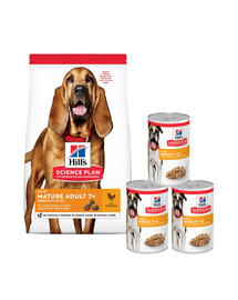 HILL'S Science Plan 7+ Dog Mature Light Medium Chicken für ältere Hunde 14 kg + 3 Dosen GRATIS