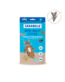 SANABELLE Mini Meat Sticks Snacks Forelle und Preiselbeeren für Katzen getreidefrei 55g