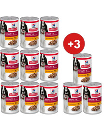 HILL'S Science Plan Canine Adult Chicken für adulte Hunde 9x370 g + 3 Gratis