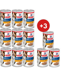 HILL'S Science Plan Canine Mature Adult 7+ mit Huhn für ältere Hunde 9x370 g + 3 Dosen GRATIS!
