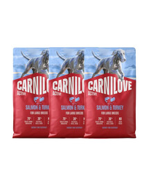 CARNILOVE Active Adult Large Breeds mit Lachs und Pute für adulte Hunde großer Rassen getreidefrei 3x4 kg