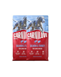 CARNILOVE Active Adult Large Breeds mit Lachs und Pute für adulte Hunde großer Rassen getreidefrei 2x12 kg