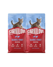 CARNILOVE Active Trockenfutter mit Lachs und Pute für Kätzchen aller Rassen getreidefrei 2x6 kg