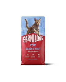 CARNILOVE Active Trockenfutter mit Lachs und Pute für sterilisierten Katzen getreidefrei 6 kg