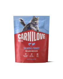 CARNILOVE Active Cat Salmon and Turkey Adult Large Lachs und Truthahn für große Katzenrassen 400g