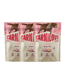 CARNILOVE True Fresh Trockenfutter mit Pute für adulte Hunde getreidefrei 3x1,5 kg