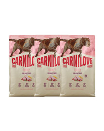 CARNILOVE True Fresh Trockenfutter mit Pute für adulte Hunde getreidefrei 3x4 kg