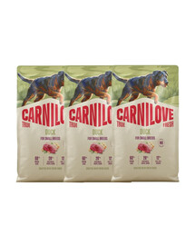 CARNILOVE True Fresh Trockenfutter mit Ente für adulte Hunde kleiner Rassen getreidefrei 3x4 kg