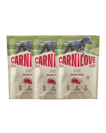 CARNILOVE True Fresh Duck Adult Large Breeds Trockenfutter mit Ente für adulte Hunde großer Rassen getreidefrei 3x1,5 kg