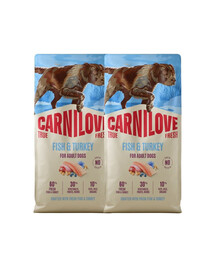 CARNILOVE True Fresh Fish and Turkey Adult Trockenfutter mit Fisch und Truthahn für adulte Hunde getreidefrei 2x12 kg