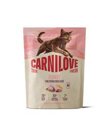 CARNILOVE True Fresh Trockenfutter mit Pute für kastrierte Katzen getreidefrei 400g