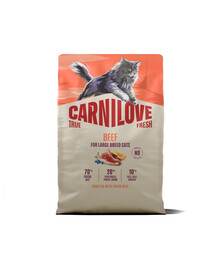 CARNILOVE True Fresh Adult Large mit Rind für große Katzenrassen getreidefrei 2 kg