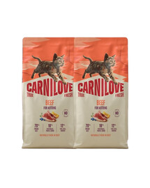 CARNILOVE True Fresh Kitten Trockenfutter mit Rind für Kätzchen aller Rassen getreidefrei 2x6 kg