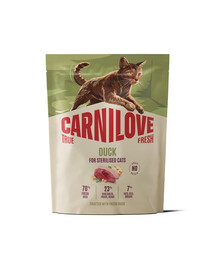 CARNILOVE True Fresh Sterilised Trockenfutter mit Ente für kastrierte Katzen getreidefrei 400g