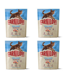 CARNILOVE True Fresh Sterilised Trockenfutter mit Fisch und Pute für kastrierte Katzen getreidefrei 4x400g