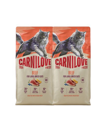 CARNILOVE True Fresh Adult Large mit Rind für große Katzenrassen getreidefrei 2x6 kg