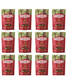 CARNILOVE Crunchy Duck knuspriger Snack mit Ente und Himbeeren für Katzen getreidefrei 12x50g