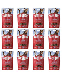 CARNILOVE Soft weiche Snacks mit Sardinen und Erdbeeren für Katzen getreidefrei 12x50g