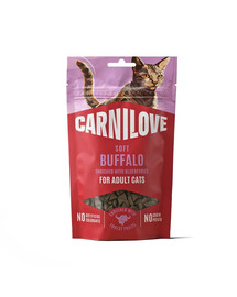 CARNILOVE Soft weiche Snacks mit Büffel und Heidelbeeren für Katzen getreidefrei 50g