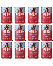 CARNILOVE Dog Can Nassfutter Pastete mit Pute und Lachs für Welpen getreidefrei 12x400g