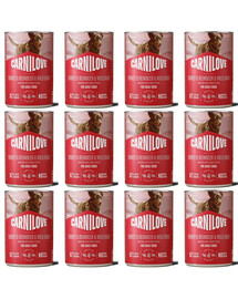 CARNILOVE Dog Can Nassfutter Pastete mit Pute, Rentier und Wildschwein für adulte Hunde getreidefrei 12x400g