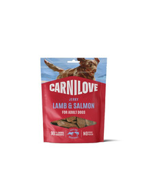 CARNILOVE Dog Jerky Lamb with Salmon Leckerlis mit Lamm und Lachs für adulte Hunde 100g